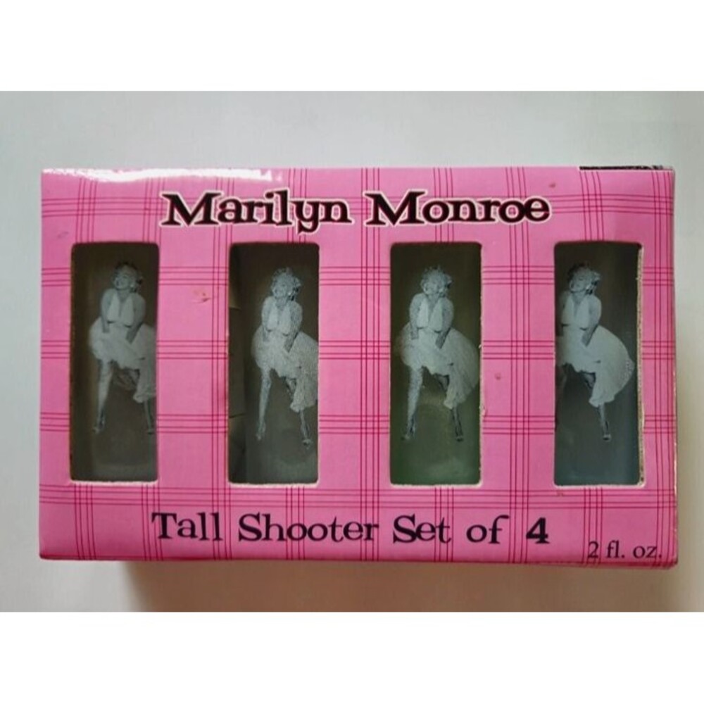 NIB Marilyn Monroe 2 Oz Tall Shooters Shot Glasses